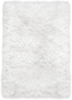 Latepis White Faux Fur Rug 3x5, Faux Sheepskin Rugs for Living Room, Fluffy Washable Rug for Bedroom Dorm Luxury Room Decor, Furry Rugs, Rectangle