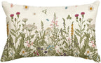 AVOIN colorlife Wildflowers Fall Throw Pillow Cover, 12 x 20 Inch Flower Cushion Case Decoration for Sofa Couch