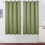 LEMOMO Sage Green Blackout Curtains 66 x 63 Inch Length/Set of 2 Curtain Panels/Thermal Insulated Room Darkening Blackout Curtains for Bedroom
