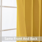 Yakamok Blackout Curtains Room Darkening Thermal Insulated Grommet top Window Curtains for Living Room, 52 x 63 Inch, Mustard Yellow, Set of 2