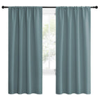NICETOWN Greyish Blue Blackout Curtains Panels for Window, Thermal Insulated Rod Pocket Blackout Drapes/Draperies for Living Room (2 Panels, W42 x L72 inches)