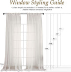 OVZME Ivory Sheer Curtains 120 Inches Long 2 Panels Set, 59 Inch Extra Wide Soft Airy Lightweight Sheer Ivory Curtains for Living Room, Farmhouse Voile Filmy Rod Pocket Drapes, 59Wx120L Inches