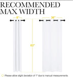 NICETOWN White Window Curtain Panels - 50% Light Blocking Curtains for Bedroom & Dining Room Window (Set of 2, 42 inches x 63 inches)