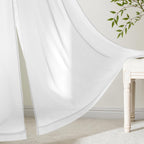 MIULEE White Sheer Curtains 90 Inches Long 4 Panels 42 x 90 Inches