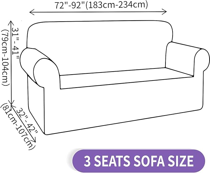 ZNSAYOTX Super Stretch Sofa Cover (72"-92"), New Striped Sofa Covers Fitted Slipcovers with Elastic Bottom, Dog Cat Pets Proof Spandex Washable Fabric Comfortable & Durable (Rose, Sofa)