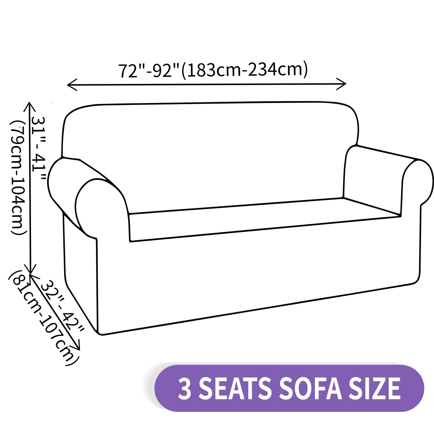ZNSAYOTX Super Stretch Couch Cover (72"-92") Universal Sofa Covers with Elastic Bottom, Dog Cat Pets Friendly Washable Furniture Protector Fitted Sofa Slipcovers Stay in Place (Black, Sofa)