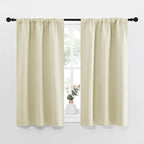 NICETOWN Kitchen Curtains, Short Blackout Curtains & Drapes, Small Window Draperies for Dining Room, Cupboard (Beige, 34 in x 45 in (W x L), Set of 2)