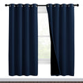 NICETOWN Complete 100% Blackout Curtain Set, Thermal Insulated & Energy Efficiency Window Draperies for Guest Room, Full Shading Panels for Shift Worker and Light Sleepers, Navy Blue, 46W x 72L, 2 Pcs