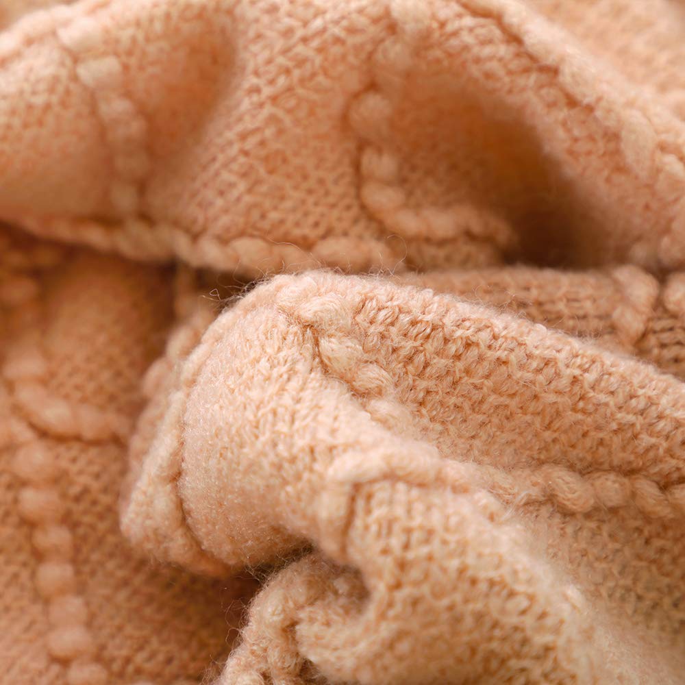 BOURINA Orange Throw Blanket 60x80 Inch Boho Knit Soft Throw Sofa Blanket