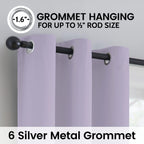 SimpleHome Lilac 100% Blackout Curtains Room Darkening Living Room 54 Inch