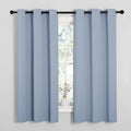 NICETOWN Vintage Blue Blackout Curtains 54 inches Length for Cafe, 2 Panels, 34" Wide, Thermal Insulated Decoration Drapes for Small Window
