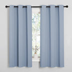 NICETOWN Vintage Blue Blackout Curtains 68 inches Length for Laundry Room, 2 Panels, 42" Wide, Thermal Insulated Decoration Drapes for Office Window