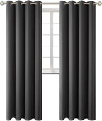 BGment Blackout Curtains - Grommet Thermal Insulated Room Darkening Bedroom and Living Room Curtains, Set of 2 Panels (52 x 108 Inch, Dark Grey)