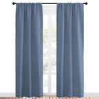 NICETOWN Blackout Curtains Window Draperies - Window Treatment Thermal Insulated Solid Room Darkening Drapes for Bedroom (Stone Blue, Set of 2 Panels, 34 by 84 inches Long)