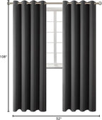 BGment Blackout Curtains - Grommet Thermal Insulated Room Darkening Bedroom and Living Room Curtains, Set of 2 Panels (52 x 108 Inch, Dark Grey)