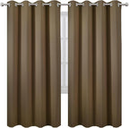LEMOMO Brown Thermal Blackout Curtains/52 x 72 Inch/Set of 2 Panels Room Darkening Curtains for Bedroom