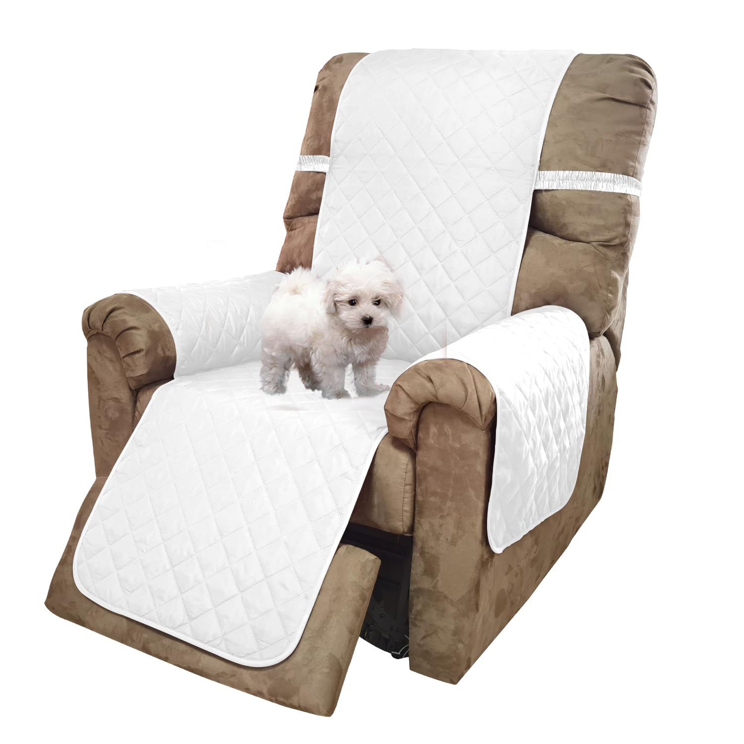 U-NICE HOME Reversible 23''Recliner Small Chair Cover, White