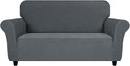 ZNSAYOTX Super Stretch Loveseat Covers (57"-70"), New Striped Love Seat Slipcover, Dogs Pet Friendly Anti-Slip Couch Protector Spandex Durable 2 Seater Fabric Sofa Cover (Dark Grey, Loveseat)