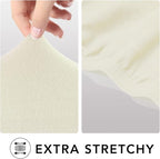 PureFit Super Stretch Sofa Slipcover – Spandex Non Slip Soft Couch Sofa Cover, Washable Furniture Protector with Non Skid Foam and Elastic Bottom for Kids, Pets （XX Large, Ivory）
