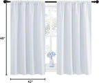 NICETOWN Greyish White Window Curtain Panels - Thermal Insulated Rod Pocket Room Darkening Curtain Sets for Bedroom (Platinum - Greyish White, 2 Panels, 42 by 48)