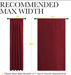 NICETOWN Living Room Curtains for Window - Energy Efficient & Noise Reducing Thermal Insulated Rod Pocket Blackout Drapes/Draperies for Living Room (Burgundy Red, 2 Panels, W52 inches x L95 inches)