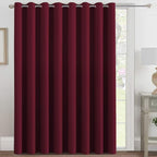 H.VERSAILTEX Blackout Patio Curtains 100 x 96 Inches for Sliding Door Extral Wide Blackout Curtain Panels Christmas Decor for Living Room - Grommet Top, 8' Tall by 8.5' Wide - Burgundy