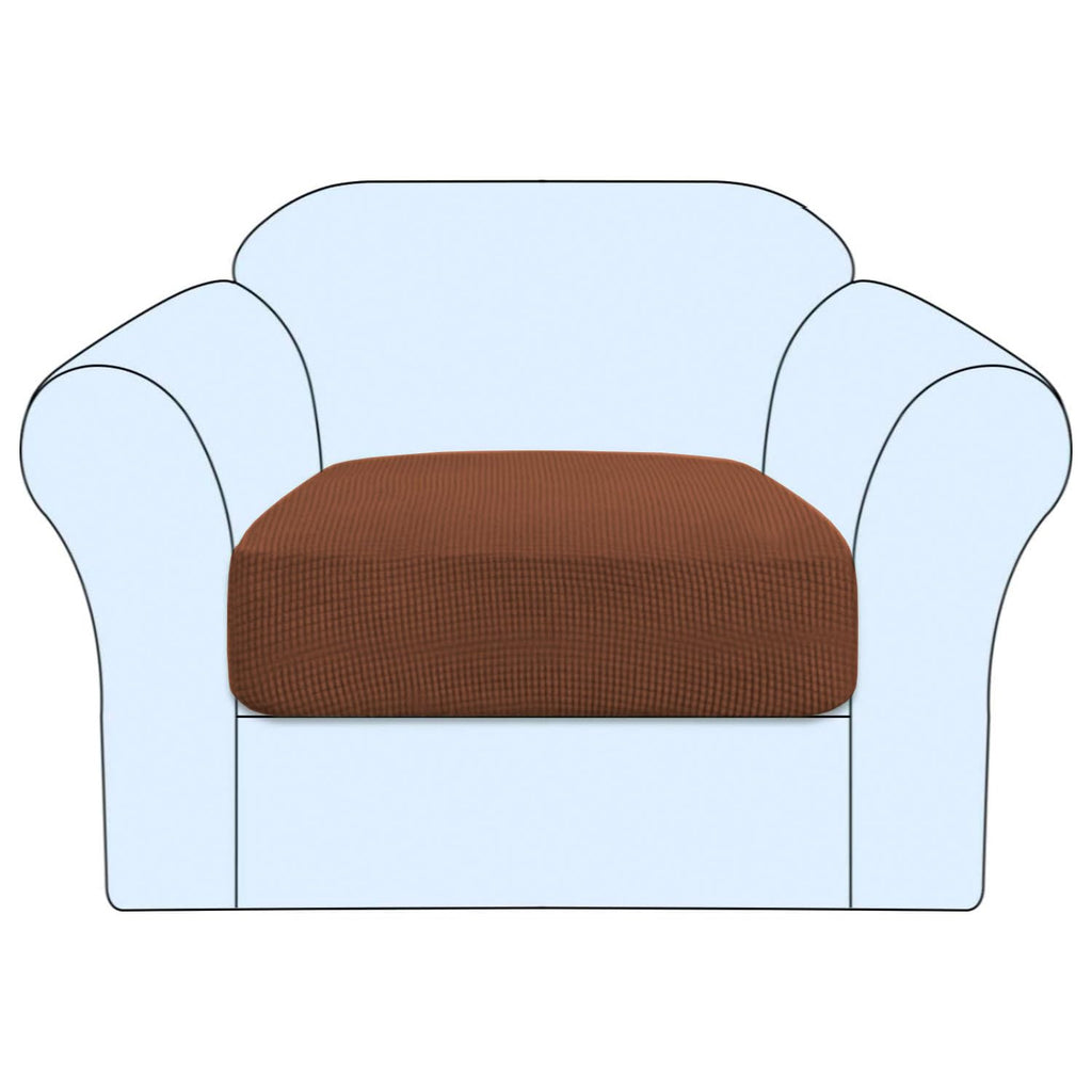 H.VERSAILTEX Stretch Couch Cushion Covers Individual Seat Sofa Chair Slipcovers Cushion Protector Cover Featuring Jacquard Textured Twill Fabric(1 Cushion Chair Cover, Caramel)