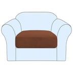 H.VERSAILTEX Stretch Couch Cushion Covers Individual Seat Sofa Chair Slipcovers Cushion Protector Cover Featuring Jacquard Textured Twill Fabric(1 Cushion Chair Cover, Caramel)