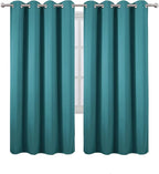 LEMOMO Blackout Curtains 66 x 72 Inch Long Sea Teal Curtains Set of 2 Panels Room Darkening Curtains for Bedroom and Living Room