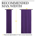 NICETOWN Blackout Curtains for Living Room - Triple Weave Home Decoration Thermal Insulated Solid Rod Pocket Blackout Drapes for Bedroom(Set of 2, 42 x 72 Inch, Royal Purple)