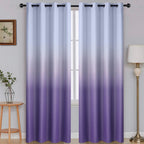 SimpleHome Ombre Gradient Purple White to Gray Curtains for Bedroom,52Wx84L
