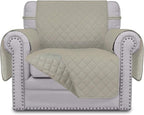 Easy-Going Chair Sofa Slipcover Reversible Sofa Cover Water Resistant Couch Cover Furniture Protector Cover with Elastic Straps for Pets Kids Children Dog Cat (Chair, Beige/Beige)