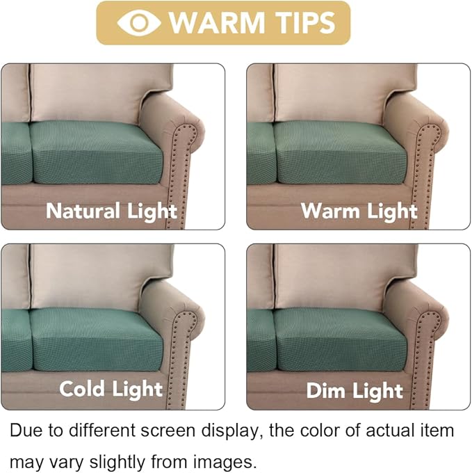 H.VERSAILTEX High Stretch Couch Cushion Covers,Chair Sofa Seat Slipcovers Couch Cushion Cover Stretch Furniture Protector for Kids, Pets(2 Packs Cushion Loveseat Covers, Sage)