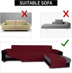 Easy-Going L Shape Sofa Slipcover Chaise Reversible Protector Cover for Pets Dog (X-Large, Christmas Red)