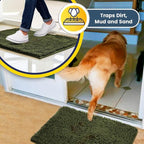 Muddy Mat® | Super Absorbent Door Mat Indoor, Microfiber Quick Dry Chenille Entryway Rug, Non-Slip Front Door Mat, Indoor Mats for Entryway, Machine Washable Pet Rug, Army Green 18"x28"