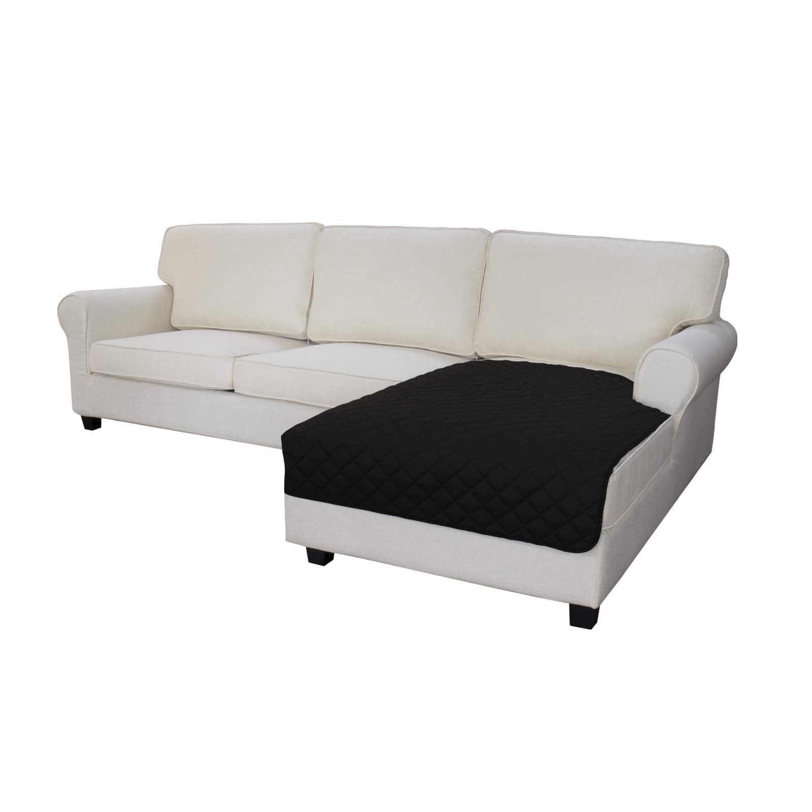 Easy-Going Sectional Couch Covers for Dogs L Shape Sofa Cover Reversible Sofa Slipcover Chaise Lounge Cover Furniture Protector Cover for Pets Dog Cat (42 x 68 inches, Black/Black)