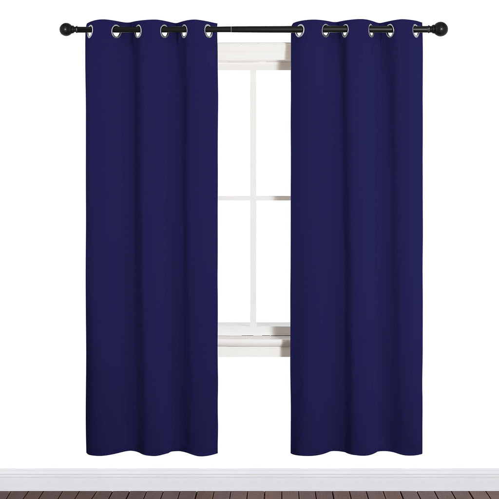 NICETOWN Blackout Draperies Curtains, All Season Thermal Insulated Solid Grommet Top Blackout Curtains/Drapes for Kid's Room (Royal Blue, 1 Pair, 34 x 72 inches)