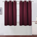 LEMOMO Burgundy Red Blackout Curtains 42 x 54 Inch Length Set of 2 Panels Grommet Bedroom Curtains for Living Room