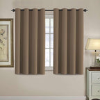 H.VERSAILTEX Blackout Curtain for Living Room Small Window Kitchen Blackout Curtains 45 inch Length Energy Saving Solid Grommet Blackout Drape, One Panel, Macchiato, 52" W x 45" L