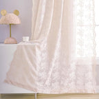 YJ YANJUN Vintage Lace Curtains 84 Inches Long-Victorian Floral Dusty Pink Sheer Curtain Panels for Living Room Bedroom Dining Room, Light Filtering, Shabby Chic Girls Drapes 2 Panels 52W x 84L