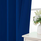 CUCRAF Royal Blue Blackout Curtains 72 inch Length 2 Panels Set, Rod Pocket Room Darkening Drapes for Bedroom Living Room, Insulated Thermal Light Blocking Window Curtain (W52 x L72 Inch)