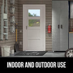 GORILLA GRIP 100% Waterproof All-Season WeatherMAX Doormat, US Designed Natural Rubber, Stain and Fade Resistant, Low Profile Indoor Outdoor Door Mats, Easy Clean Patio Mat, 29x17, Charcoal Hello