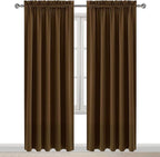 DWCN Wide Blackout Curtains for Bedroom Living Room 60 x 84 Inch Long Brown