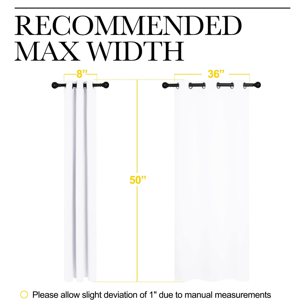 NICETOWN White Window Curtain Panels 50 inch Length, 50% Light Blocking Curtains for Bedroom & Dining Room Window (Set of 2, 42 inches x 50 inches)