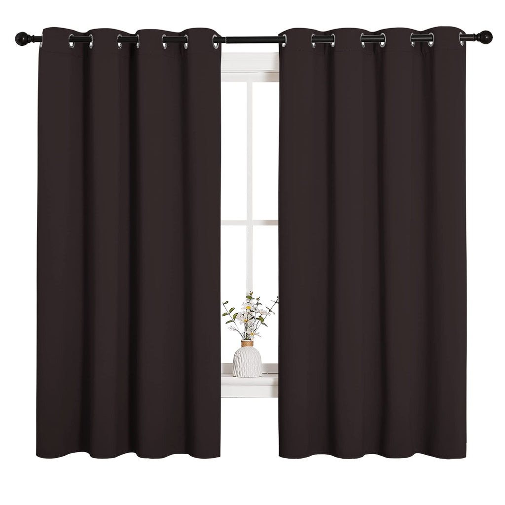 NICETOWN Blackout Curtain Panels for Bedroom Window, Triple Weave Microfiber Energy Saving Thermal Insulated Blackout Draperies and Drapes(2 PCs, 55 inches by 68 inches Each Panel, Toffee Brown)