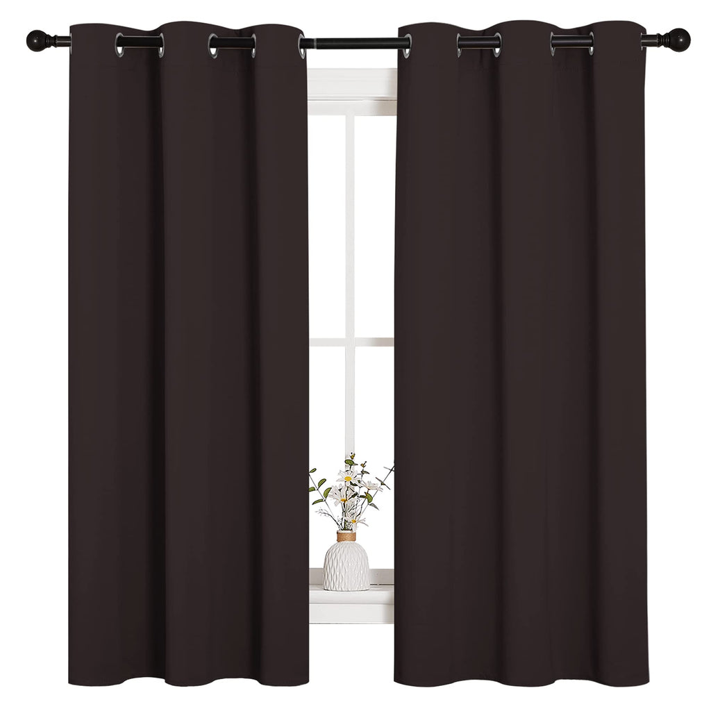NICETOWN Grey Blackout Curtains for Bedroom 42" Wide x 63" Long 2 Panels