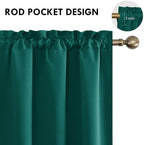 DWCN Blackout Curtains Thermal Insulated, Energy Saving & Noise Reducing Bedroom and Living Room Curtains, Hunter Green, W 42x L 63 Inch, Set of 2 Rod Pocket Curtain Panels