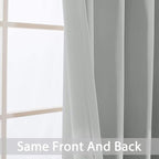 Yakamok Blackout Curtains Room Darkening Thermal Insulated Window Panels,Solid Grommet Top Drapes for Bedroom/Living Room(52Wx90L, Light Grey, 2 Panels)