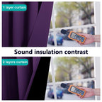NICETOWN 100% Blackout Blinds, Set of 2, 46" x 96", Royal Purple, Laundry Room Decor Window Treatment Curtains for Large Patio Sliding Door, Thermal Insulated Curtains for Bedroom