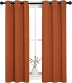 NICETOWN Burnt Orange Window Curtains Blackout Drapes, 1 Pair, 29 by 40 inches, Thermal Insulated Solid Grommet Blackout Curtains/Draperies for Cafe